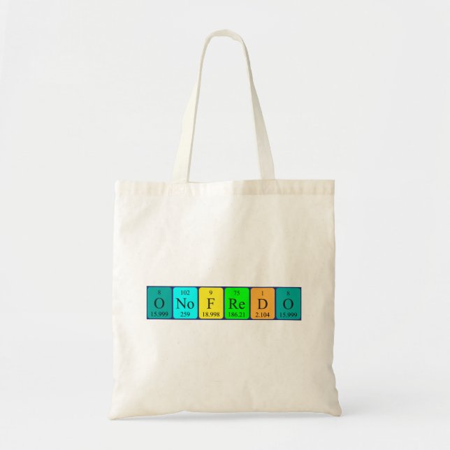 Onofredo periodic table name tote bag (Front)