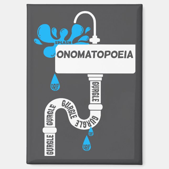 Onomatopoeia creative writing or poetry magnet (Front)
