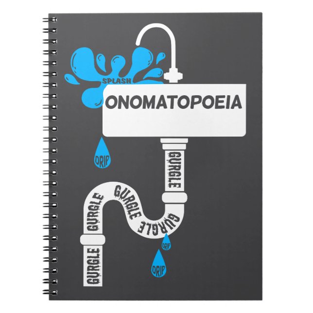 Onomatopoeia creative writing or poetry notebook (Front)