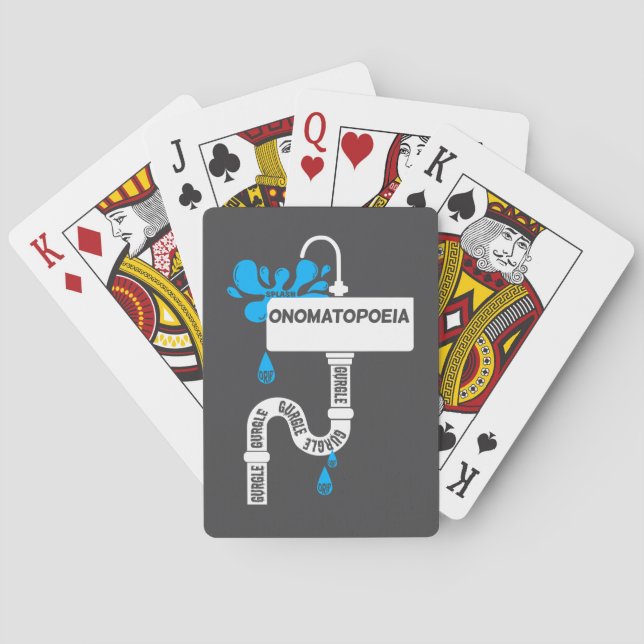 Onomatopoeia creative writing or poetry playing cards (Back)