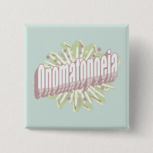 Onomatopoeia Explosion English Language  2 Inch Square Button
