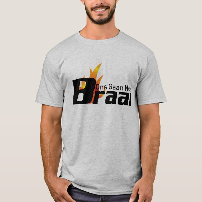 Ons Gaan Nou Braai T-shirt for Men in Grey (Front)