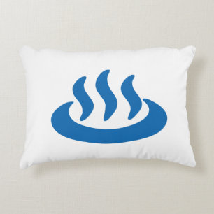 Onsen ♨ Hot Spring 温泉 Japanese Sign Accent Pillow