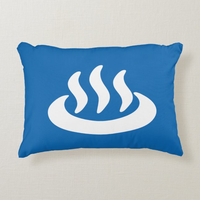 Onsen ♨ Hot Spring 温泉 Japanese Sign Accent Pillow (Front)