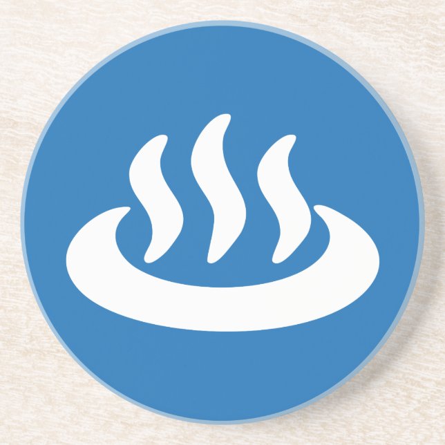 Onsen ♨ Hot Spring 温泉 Japanese Sign Coaster (Front)