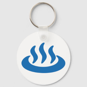 Onsen ♨ Hot Spring 温泉 Japanese Sign Keychain