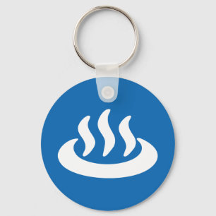 Onsen ♨ Hot Spring 温泉 Japanese Sign Keychain