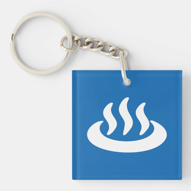 Onsen ♨ Hot Spring 温泉 Japanese Sign Keychain (Front)