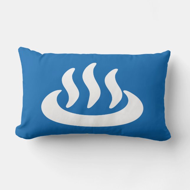 Onsen ♨ Hot Spring 温泉 Japanese Sign Lumbar Pillow (Front)