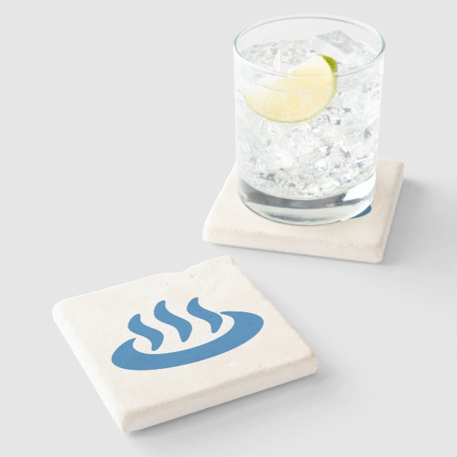 Onsen ♨ Hot Spring 温泉 Japanese Sign Stone Coaster (Side)