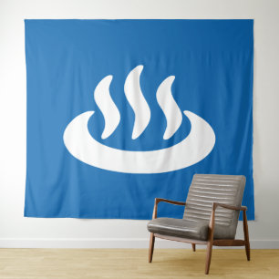 Onsen ♨ Hot Spring 温泉 Japanese Sign Tapestry