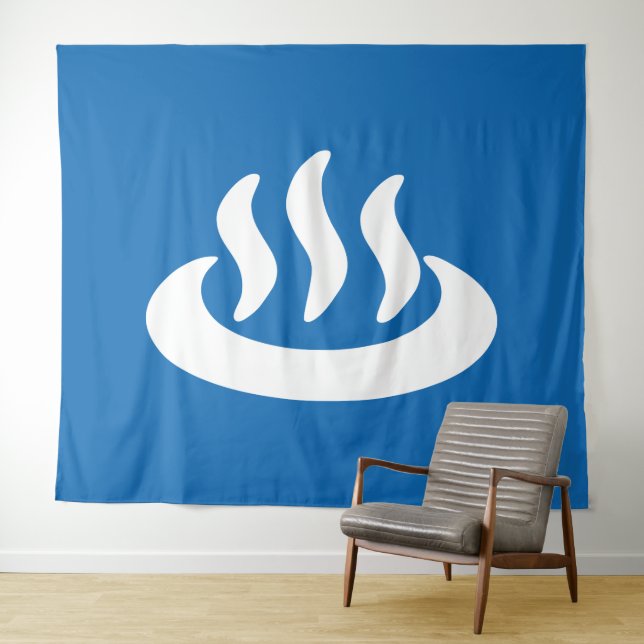 Onsen ♨ Hot Spring 温泉 Japanese Sign Tapestry (In Situ (Horizontal))