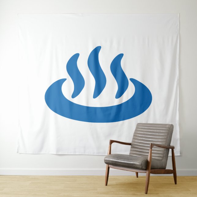 Onsen ♨ Hot Spring 温泉 Japanese Sign Tapestry (In Situ (Horizontal))