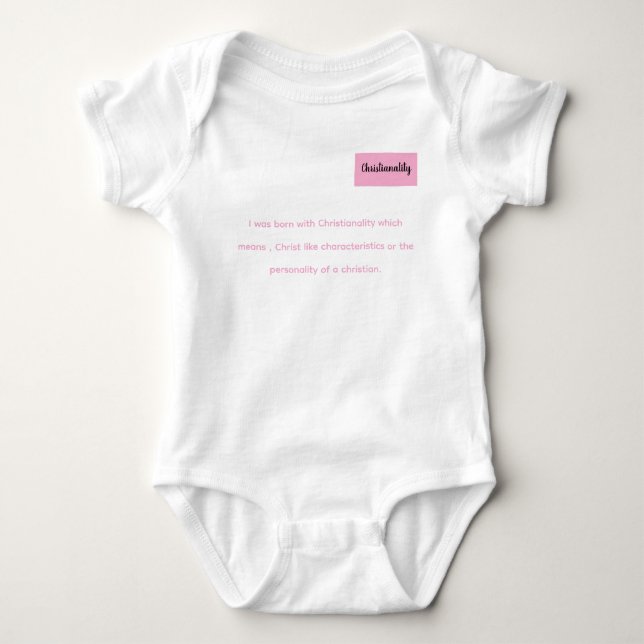 Onsie with Christianality defined Baby Bodysuit (Front)
