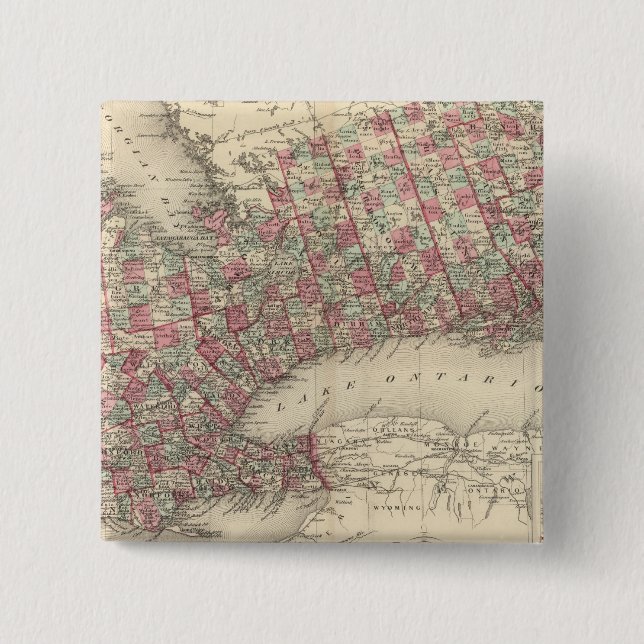 Ontario 2 Inch Square Button (Front)