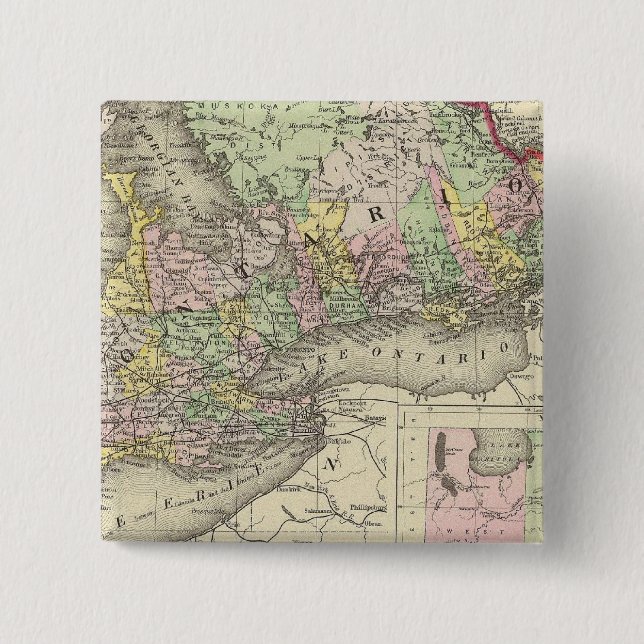 Ontario 2 inch square button (Front)