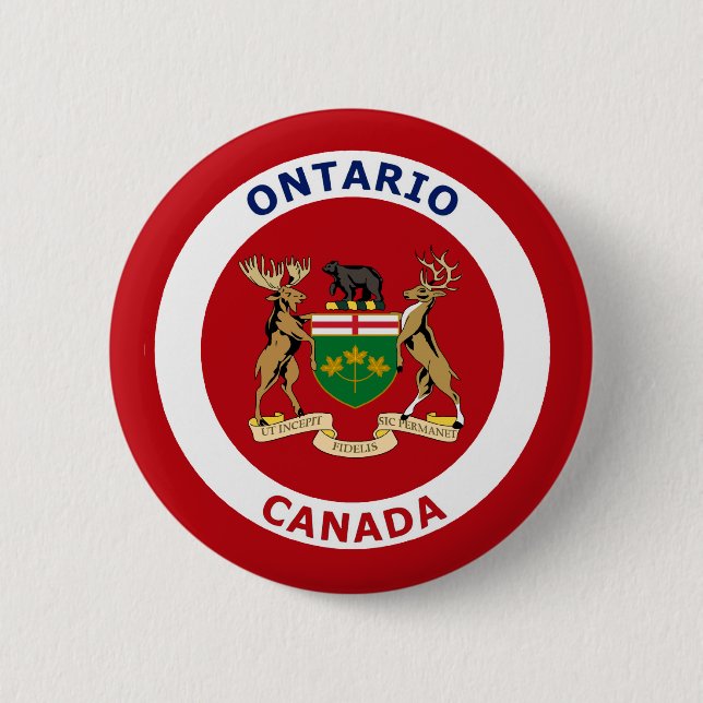 ONTARIO, CANADA 2 INCH ROUND BUTTON (Front)
