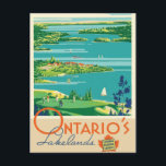 Ontario Canada lakes vintage travel postcard<br><div class="desc">Ontario Canada lakes vintage travel postcard</div>