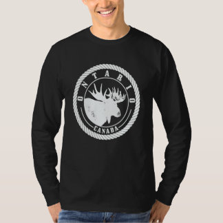 Ontario Canada Moose Vintage Hiking Camping Nature T-Shirt