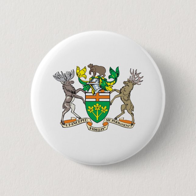 Ontario Coat Of Arms 2 Inch Round Button (Front)