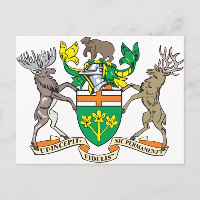 Ontario Coat Of Arms Postcard (Front)