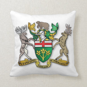 Ontario coat of arms throw pillow