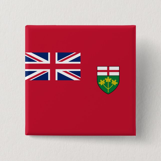 Ontario Flag 2 Inch Square Button (Front)