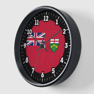 Ontario Flag Graphic Dial Clock