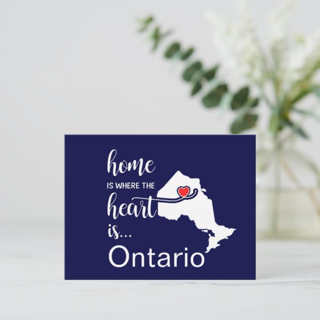 Ontario Home is where the heart is Postcard (Standing Front)