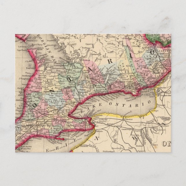 Ontario Map by Mitchell Postcard (Front)