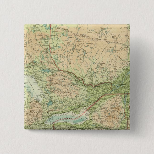 Ontario & Quebec 2 Inch Square Button (Front)