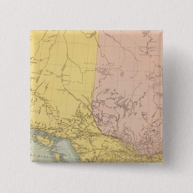 Ontario, Quebec 2 Inch Square Button (Front)