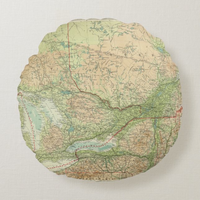 Ontario & Quebec Round Pillow (Front)
