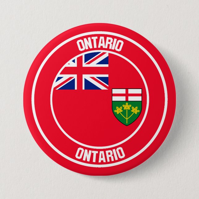 Ontario Round Emblem 3 Inch Round Button (Front)