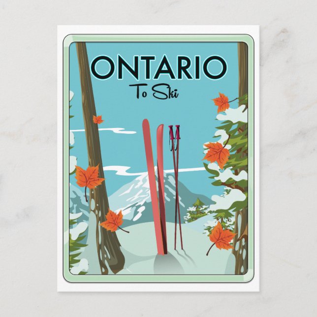 Ontario To Ski Holiday Postcard (Front)