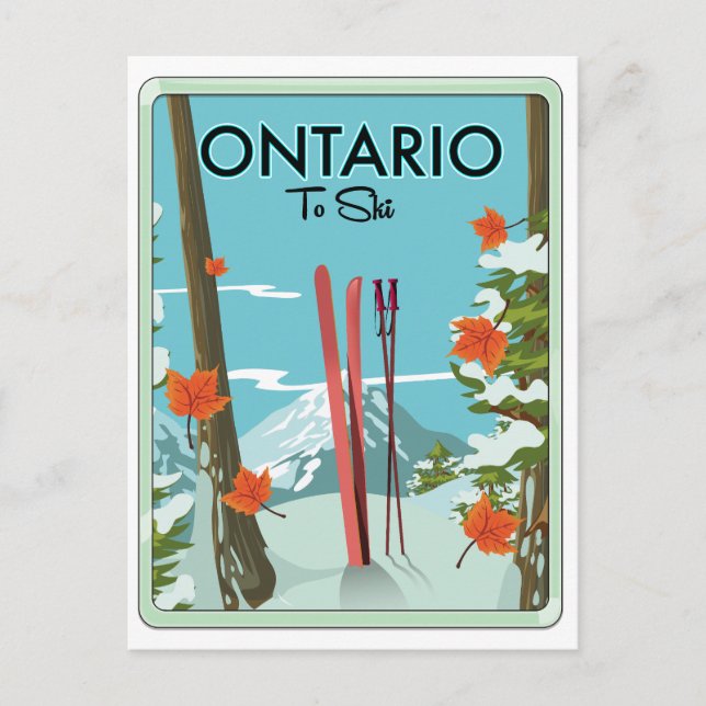 Ontario To Ski Postcard (Front)