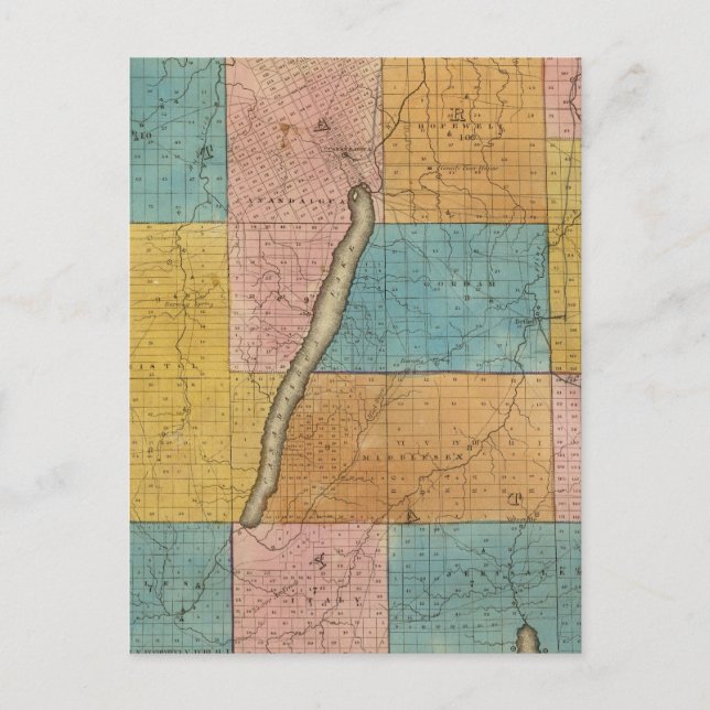 Ontario, Yates counties Postcard (Front)