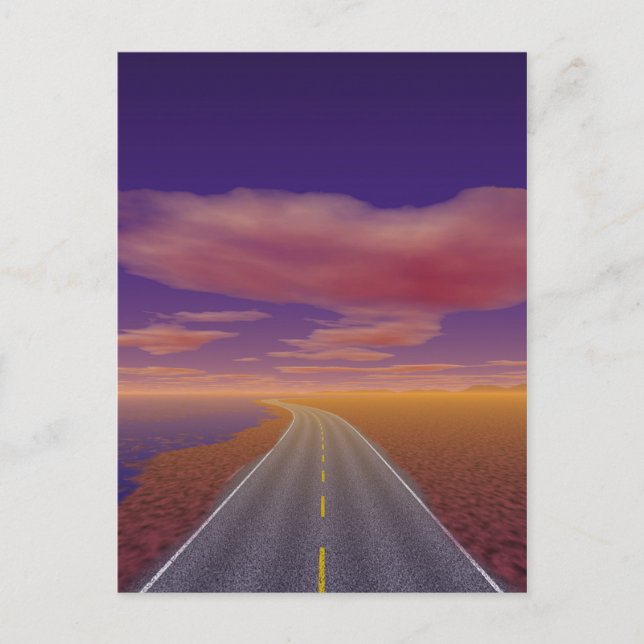 OnTheRoadAgain - Lonesome Trucker Postcard (Front)