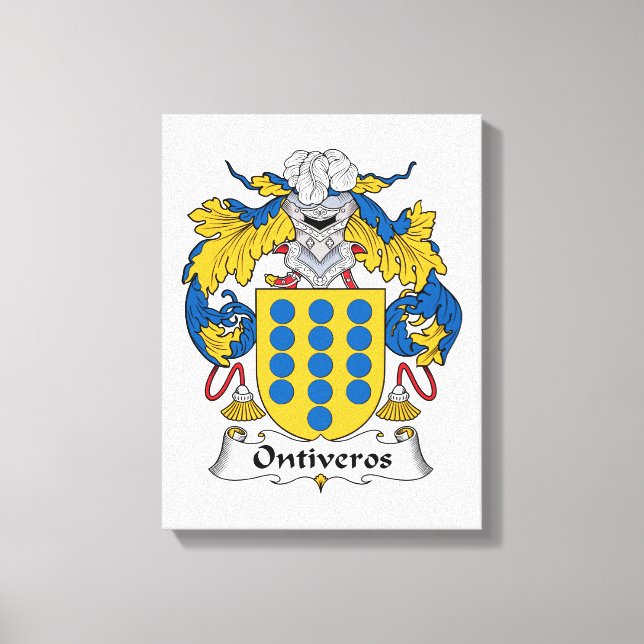 Ontiveros Family Crest Canvas Print (Front)