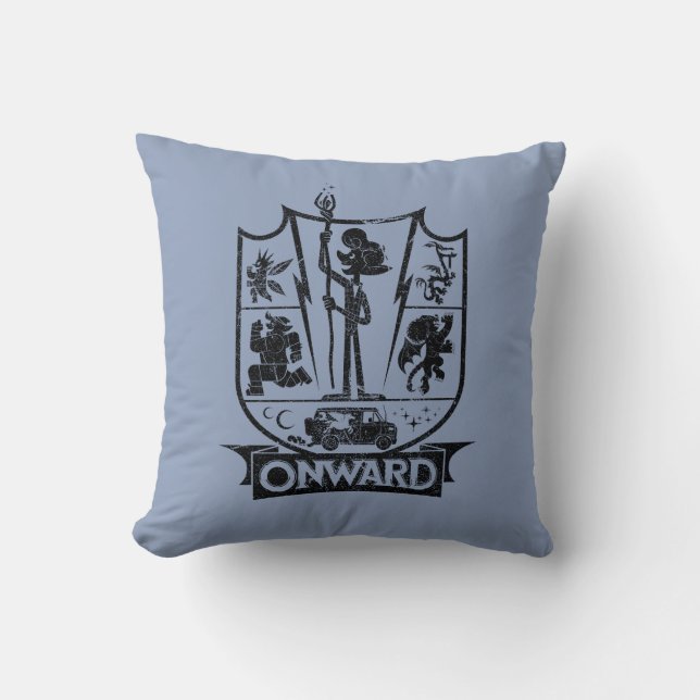 Onward Crest Throw Pillow (Front)