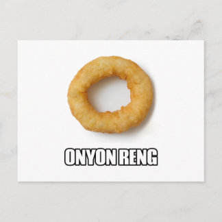 ONYON RENG - Humorously misspelled Onion Ring Postcard