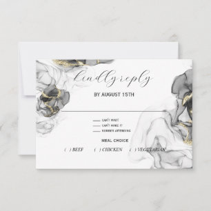 Onyx and Gold RSVP Card