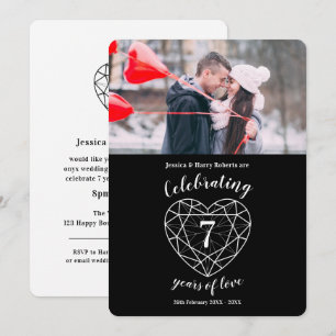Onyx Anniversary 7 years photo party invitations