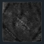 Onyx Black Velvet | Chalkboard Grunge Monogram Bandana<br><div class="desc">Dramatic moody palette with dark and rich gothic-inspired crushed velvet background from the "Moody Jewel Tones" collection. This design features a deep jewel tone grunge-inspired velvet watercolor texture. The faux metallic trim gives it a clean sophistication and tailored look. The modern contemporary mixed medium gradient adds the perfect pop of...</div>
