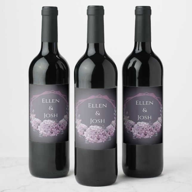 Onyx Black Velvet | Chalkboard Grunge Monogram Wine Label (Bottles)