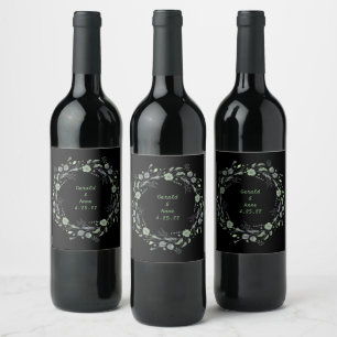 Onyx Black Velvet Chalkboard Grunge Vintage Wine Label