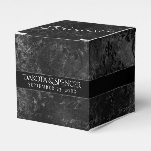 Onyx Black Velvet Classic Grunge Custom Wedding Favor Box