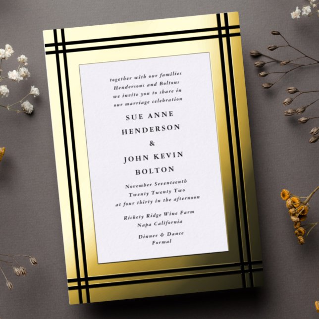 Onyx Border Yellow Real Gold Frame Wedding (Creator Uploaded)