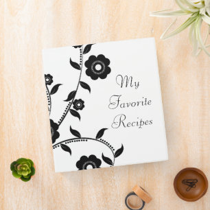 Onyx Floral Vine Recipe Binder