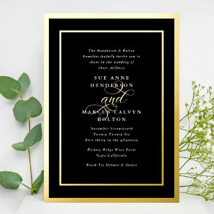 Onyx Formal Calligraphy Golden Frames Wedding
